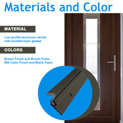 Door Weatherstripping Kit. Low Profile, Aluminum with Foam Insert