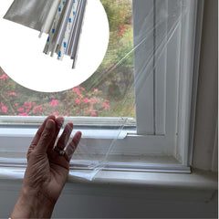 Interior Storm Window Kits with Reusable Heavy Duty Plastic for Winter & Summer